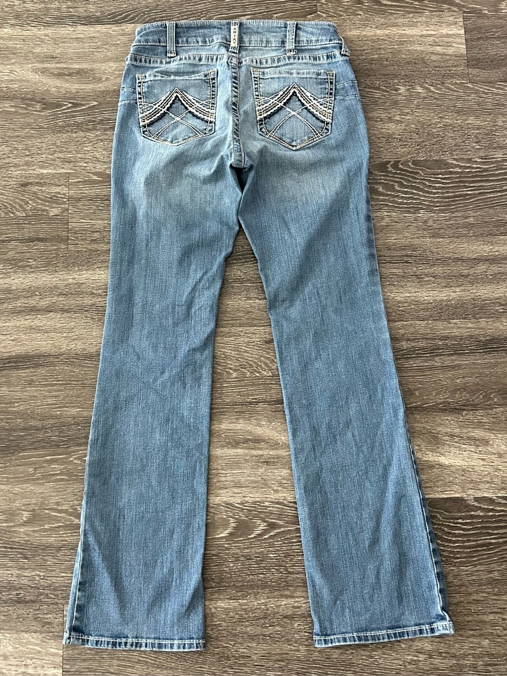 Ariat Real Denim Low Rise Boot Cut Blue Jeans Womens 31L Embroidered Pockets Y2K - Picture 4 of 14